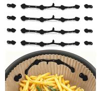 Cozary 12pcs Magneti per Friggitrice ad Aria, Fibbia Magnetica in Silicone, Resistente Alle Alte Temperature, per Fissare la Carta da Forno Della Friggitrice ad Aria, Nero,Pesciolino