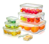 Cozary 14 Pezzi Contenitori Ermetici per Alimenti (7 Contenitori, 7 Coperchi), Set di Contenitori per Alimenti in Plastica, Contenitore Frigo, Adatti Lavastoviglie Microonde Congelatore, Senza BPA