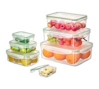 Cozary 14 Pezzi Contenitori Ermetici per Alimenti (7 Contenitori, 7 Coperchi), Set di Contenitori per Alimenti in Plastica, Contenitore Frigo, Adatti Lavastoviglie Microonde Congelatore, Senza BPA