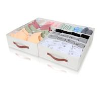 Cozary 2 Set pieghevole Lingerie Cassetto Organizzatore Lingerie Armadio Organizzatore Tessuto Divisore per Reggiseni, Calze e cravatte