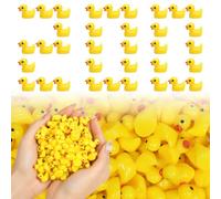 Cozary 200 Pezzi Mini Anatre in Resina Giallo, Miniatures Resina Anatra Figure, Mini Anatre per Giardino Ornamento in Miniatura Paesaggio Decorazione DIY Artigianato