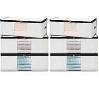 Cozary 3 Pezzi 60L Contenitori Sottoletto, Pieghevole Scatole per Vestiti, Scatole per Armadio con Finestra Trasparente, Contenitori per Armadio Salvaspazio per Vestiti, Coperte, Biancheria da Letto