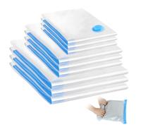 Cozary 9 Pcs Sacchi Sottovuoto Vestiti, Set di Sacchetti Sottovuoto in 3 Misure (35x50/40x60/50x70 3 Pezzi Ciascuno), Buste Sottovuoto Vestiti da Viaggio di Rotolo a Mano, Per Abbigliamento e Piumini