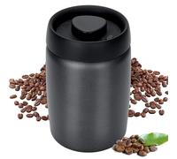 Cozary Barattolo per Caffè Ermetico in Acciaio Inox, 1.2L Contenitore Caffe Ermetico con Coperchio Sottovuoto, Barattolo per 400 g di Caffè, per Conservare Chicchi, Spezie, tè e Noci (Nero)