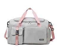 Cozary Borsa Palestra Uomo Donna - 42L Grande Borsone Sportivo - Tessuto Oxford Impermeabile - Borsa Fitness 3 in 1 - Design Multiscomparto - Per Viaggi Palestra Affari - Rosa e Grigio