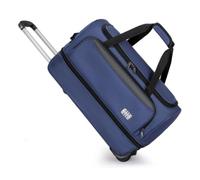 Cozary Borsone da Viaggio con Ruote 57L - Trolley Grande 3-in-1 in Tessuto Oxford Impermeabile, Design Espandibile con Manico (56x29x35cm) per Borsone Trolley - Blu Scuro