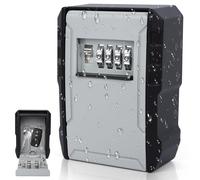 Cozary Cassetta Sicurezza Chiavi, Impermeabile Cassetta Chiavi con Codice 4 Cifre Combinazione, Key Box da Esterno, Cassaforte a Muro per Casa, Garage, Casa