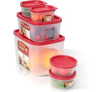 Cozary Contenitori Ermetici per Alimenti Set 6 Pezzi con Coperchio, Contenitori PE per Alimenti Microonde & Freezer, Senza BPA, Impilabili, per Cucina, Meal Prep e Conservazione Cibo