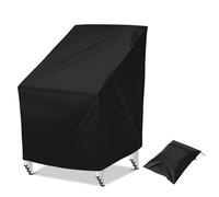 Cozary Copertura Sedie Esterno, 64x64x70/120 cm Impermeabile Copertura Protettiva per Sedie da Esterno, 210D Oxford Anti-UV Copertura Mobili da Giardino - Nero