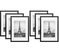 Cozary Cornice A4, Cornici Foto Multiple da Parete, Cornice per Foto 21x29.7 Set di 6,Cornice Nera da Appendere alla Parete o da Esporre sul Tavolo, Decorazione per Casa, Camera da letto, Ufficio