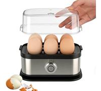 Cozary Cuiseurs à œufs - Cottore compatto per uova da 400 W, 6 uova facili da pelare, uova alla coque, uova medi, uova sode, poacher, preparatore di omelette, vaporiera, cicalino, spia luminosa