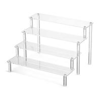 Cozary Espositore Acrilico a 4 Livelli, Espositore Profumi, Robusto e Trasparente, Acrilico Spesso 4mm, per figure, cupcakes, Smalti, supporto per scrivania per l'organizzazione