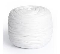 Cozary Fettuccia per Uncinetto, 100m di Filato, 2,2 cm di Larghezza, per Ferri e Uncinetto da 5 a 7 mm, Filo Macrame, Fai da Te, Decorazioni, Artigianato (Bianco)