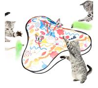 Cozary Giochi Interattivi per Gatti, Gioco Interattivo Gatto Elettrico con Piume Rimovibili, Gatto Giocattolo Automatico per Catturare Topi, Ricarica USB Cat Toys