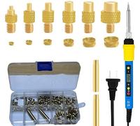 Cozary Inserti Filettati Set 130 pezzi, Saldatore a Display Digitale 60W, Punte per Inserti Filettati M2 M3 M4 M5 M6 M8, Utensile Termico per Stampa 3D, Accessori 3D, Cassetta di Ritenzione inclusa