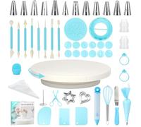 Cozary Kit Pasticceria 110 Pezzi, Accessori per Dolci e Forno con Piatto Girevole per Torte, Beccucci, sac a Poche, Spatole,Taglia Biscotti, Pirottini in Silicone per Muffin
