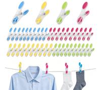 Cozary Mollette Bucato 50 Pezzi, Mollette Colorate Resistenti in Plastica Senza Segni con Silicone Antiscivolo per Cucina Vestiti, Calzini & Asciugamani