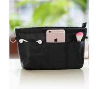 Cozary Organizer Borsa Donna Piccolo S - Organizzatore in Nylon con Portachiavi, 6 Tasche Esterne e 6 Scomparti Interni (1 con zip), per Borsa da Donna, 24x9x13 cm, Nero