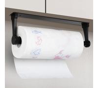 Cozary Porta Carta Igienica, Porta Rotolo di Carta in Alluminio, Portarotolo Igienica da Muro, Montato a Parete, Adatto per Cucine, Bagni, Armadi e Uffici, Incollabile o Forabile, Nero