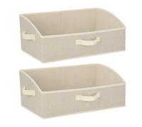 Cozary Scatole Portaoggetti 28L,Set di 2 Cubo Portaoggetti Pieghevole in tessuto 50x28.5x20cm, con Maniglia,Grande Contenitore per Vestiti,Armadio,Giocattoli, libri e Guardaroba