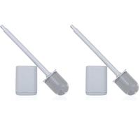 Cozary Scopino Bagno WC, Scopino WC Silicone Con Bristles Dense In TPR, Con Base Di Scarico,Per I Servizi Igienici Del Bagno, Installazione Senza Fori Per Una Facile Pulizia (Grigio, 1 Pezzi)