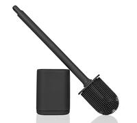 Cozary Scopino WC Silicone con Supporto, Testa Flessibile, Nero | Scopino bagno wc silicone, pulisce sotto il bordo e negli angoli senza graffiare e si risciacqua in un attimo
