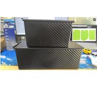 Cozary Stampo Pane in Cassetta con Coperchio 2 Pezzi, 32 cm & 21 cm Stampi per Pane in Acciaio Carbonio con Rivestimento Antiaderente - Include 3 Spatole - Nero