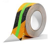 Cozary Strisce Antiscivolo per Scale Esterne, 10m x 5cm Nastro Antiscivolo con Strisce Luminose, Fluorescente Adesivo Nastro di Sicurezza per Scale, Gradini, Pavimenti Scivolosi Interno e Esterno