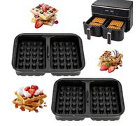 Cozary Teglia Silicone Friggitrice Ad Aria 2PCS - 20,6x16,2x3cm | Stampi Per Waffle, 230°C, Per Ninja Af400/Af451/Af500. Adatta Anche A Microonde E Forno, Lavabile In Lavastoviglie.
