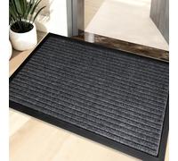 Cozary Zerbino per esterni, 43 x 75 cm, lavabile, estremamente antiscivolo e durevole, per ingresso, porta di casa, patio, corridoio, giardino (grigio)