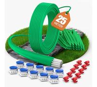 COZCLAM 25m Cavo Perimetrale + 25 Picchetti + 10 Connettori+10 Terminali Connessione, Filo Perimetrale Robot Tagliaerba, Kit di Cavi di Delimitazione Compatibile con Gardena/Bosch/Worx