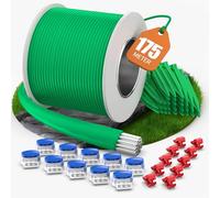 COZCLAM Cavo di confine da 175 m + 100 picchetti + 20 connettori per cavi + 10 terminali di collegamento per robot tosaerba, set di accessori da giardino, filo perimetrale universale, compatibile con