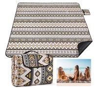 COZCLAM Coperta Picnic Impermeabile, 200 x 200 cm Telo Picnic Impermeabile, Portatile Telo da Campeggio, Plaid Pic Nic, Lavabile in Lavatrice, Isolante, Ideale per Spiaggia, Picnic, Campeggio (Nero)