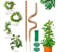 COZCLAM Palo di Muschio, 2Pezzi 120cm Tutore Piante, Palo in Fibra di Cocco per Piante Rampicanti, Pieghevoli Supporti per Piante, Supporto per Monstera per Piante Rampicanti che Crescono Verso l'alto