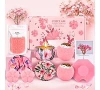 COZCLAM Regali per le donne, set da bagno spa per donne, regali di relax per lei, regali di compleanno per ragazze, regali di compleanno per la mamma per compleanno, bombe da bagno e candele
