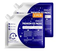 COZCLAM Set di 2 batterie refrigeranti per borsa frigo, contenitore refrigerante e zaino refrigerante, riutilizzabili, con lunga durata di raffreddamento fino a 12 ore, facile da riporre, a prova di