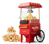 Cozeemax macchina popcorn, 1200 W, macchina per pop corn Retro per la casa, con aria calda, macchina per popcorn senza grassi, senza olio, operazione con un solo tasto, colore: Rosso
