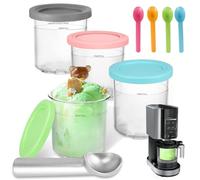 COZHYESS Confezione da 4 contenitori per ghiaccio da 450 ml, ricambio per contenitore Ninja Creami Deluxe, per Ninja Creami NC501 NC500, senza BPA, lavabili in lavastoviglie, a prova di perdite