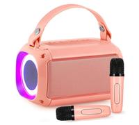 COZHYESS Macchina per karaoke portatile con 2 microfoni wireless, altoparlante Bluetooth portatile per adulti e bambini, feste in famiglia, picnic, campeggio, auto, regalo di compleanno e interni