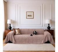 COZIHN Telo Copridivano in Ciniglia - Morbido e Lavabile, Gran Foulard Protettivo per Divani da 1/2/3/4/5 Posti, a L e Angolari, Ideale per Casa, Camper e Roulotte (Rosa,460x180cm)