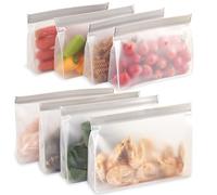 Cozihom Borse di stoccaggio riutilizzabili, Stand Up Ziplock Borse, riutilizzabili Sandwich, Freezer Lunch Bags Leakproof, BPA Free, 4 Grandi borse, 4 borse centrali