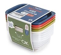 Cozihom Contenitori per alimenti con coperchio, in plastica senza BPA, riutilizzabili, impilabili, con coperchi ermetici e sfiato per vapore, adatti al microonde e alla lavastoviglie, 400 ml, set da 5