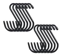 Cozihom Ganci a S rivestiti in vinile resistente, 15,2 cm, ganci a S rivestiti in gomma nera, extra spessi, in metallo antiscivolo, per armadio, giardino, garage, cucina, colore nero, confezione da 12