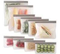 Cozihom Sacchetti riutilizzabili per congelatore, confezione da 10 pezzi, a chiusura ermetica, riutilizzabili, per marinare carne, frutta, panini, snack, organizzazione domestica, ecologici