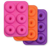 Cozihom Stampo in silicone per ciambelle a 6 cavità, antiaderente, per uso alimentare, senza BPA, lavastoviglie, forno, microonde, congelatore, 3 pezzi