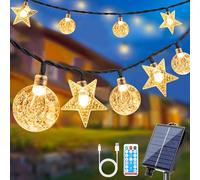 COZII Catena Luminosa Esterno Solare, 18M 100 LED Luce Solare Led Esterno, 8 Modalità Impermeabile con Telecomando, Dimmerabile e Timer, IP65, Luci Solari da Giardino per Gazebo, Festa, Balcone