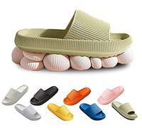 Cozislides Pantofole da casa super morbide originali, 2021 Ultima tecnologia Sandali con suola spessa 4 cm Pantofole a cuscino per donna (Green, 38/39)