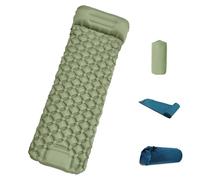 Coziya Matelas, 5cm Ultralight Inflatable Camping Mattress, Inflatable Sleeping Pad with Built-In Pillow, Anti-Slip Portable Foldable, for Traveling, Hiking, Camping, Beach (Light Green)