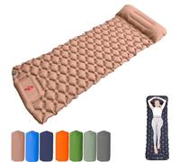 Coziya Matelas, 5cm Ultralight Inflatable Camping Mattress, Inflatable Sleeping Pad with Built-in Pillow, Camping Mattress, Sleeping Pad for Backpacking, Hiking, and Travel (Desert)