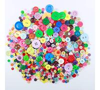 Cozlly 1000 Pezzi Colorati Misti, Bottoni Rotondi in Resina a 4 e 2 Fori, in Plastica, Decorativi per Bambini, Cucito, Decorazione, Pittura, Artigianato